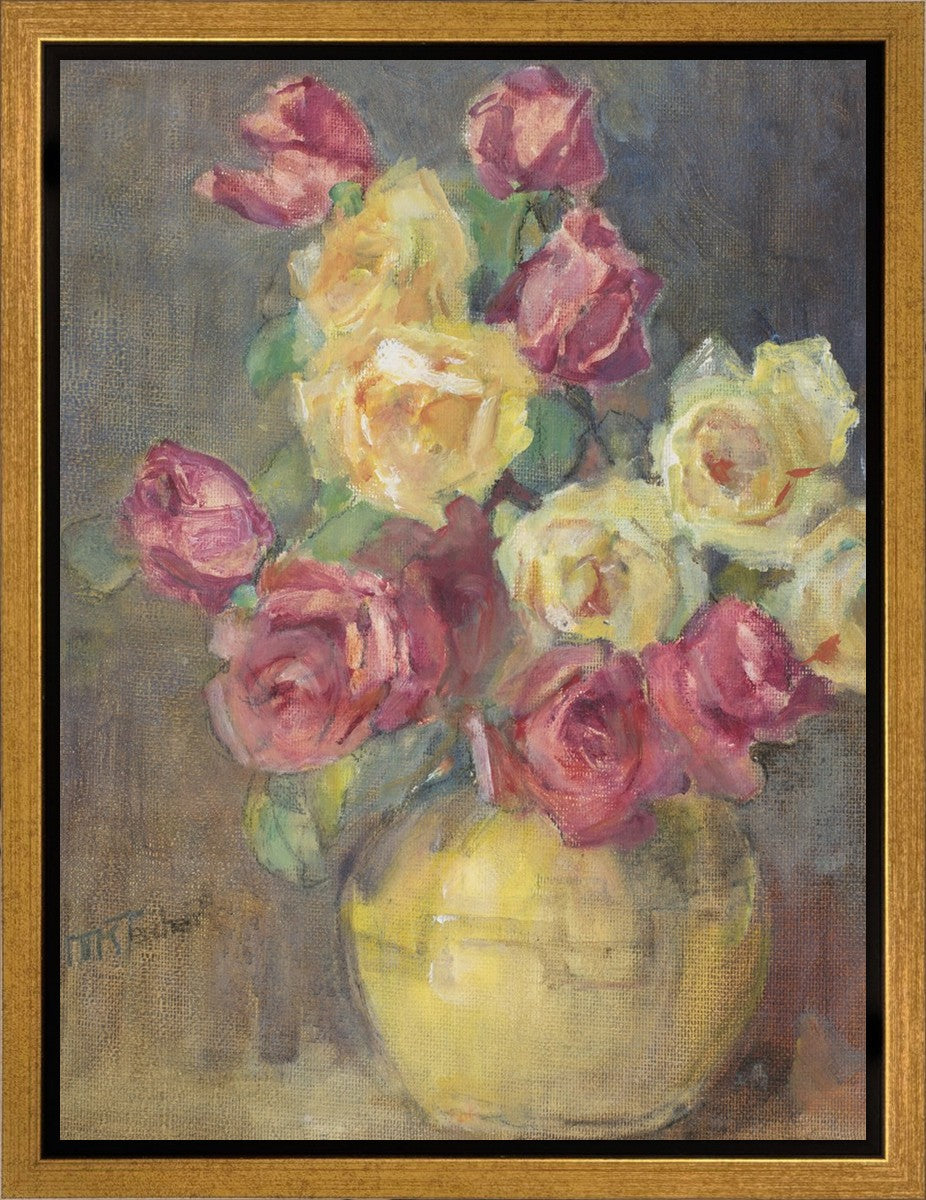 Red and Yellow Roses in a Vase Gallery Wrap