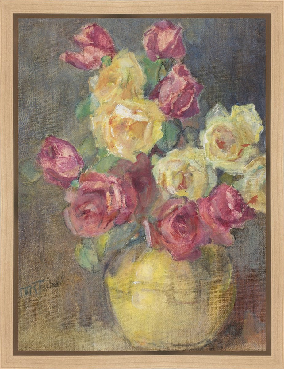 Red and Yellow Roses in a Vase Gallery Wrap