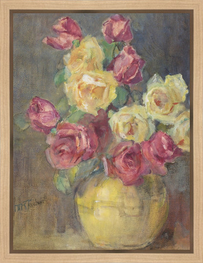 Red and Yellow Roses in a Vase Gallery Wrap