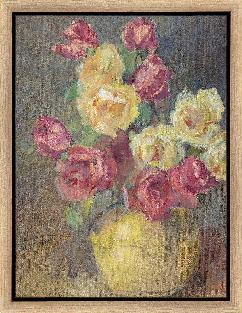 Red and Yellow Roses in a Vase Gallery Wrap