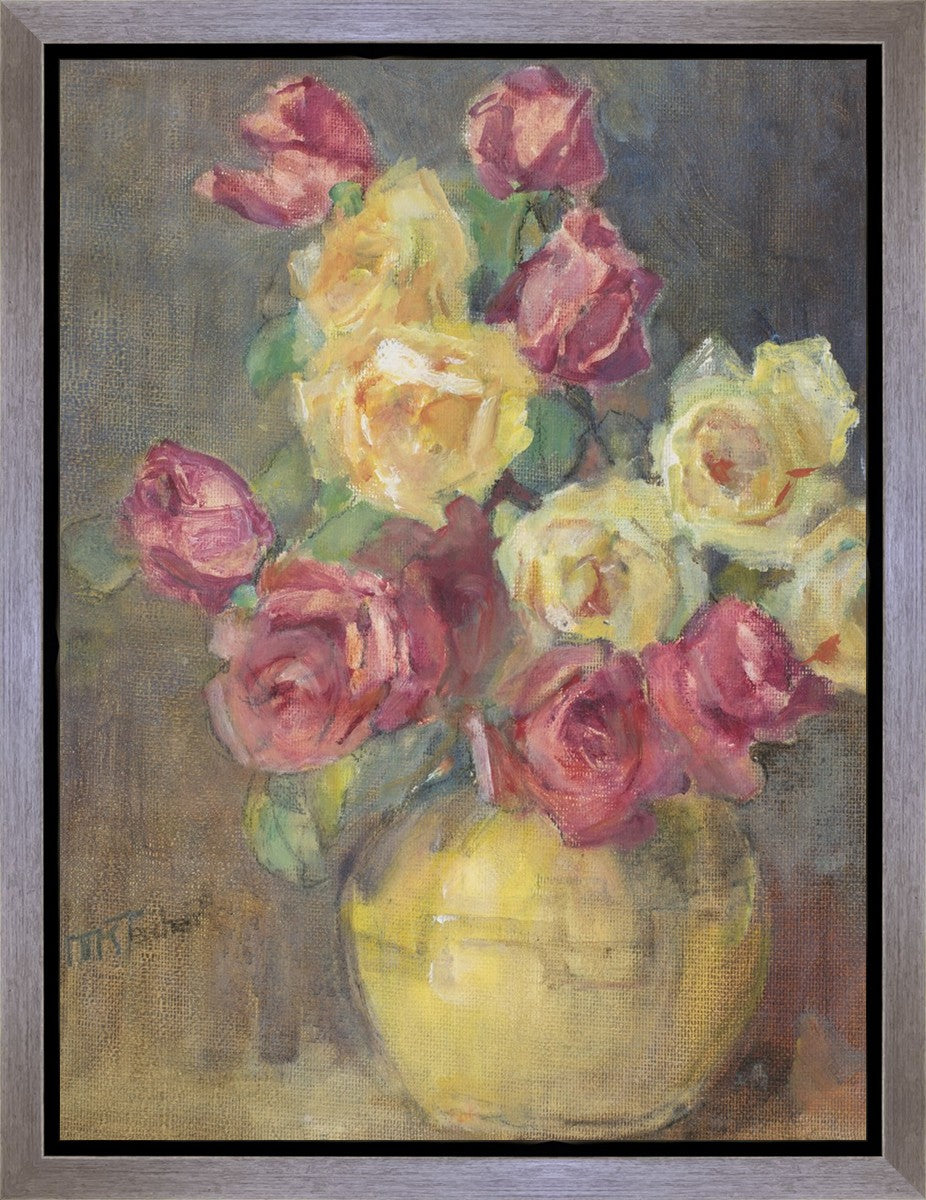 Red and Yellow Roses in a Vase Gallery Wrap