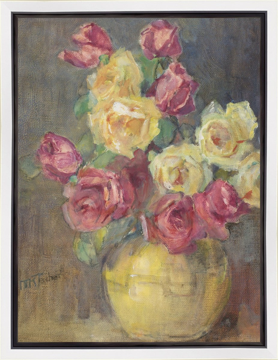 Red and Yellow Roses in a Vase Gallery Wrap