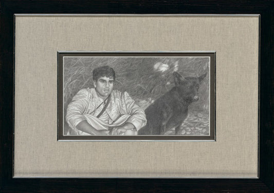 Matthew and His Dog Sketch Study Original Artwork