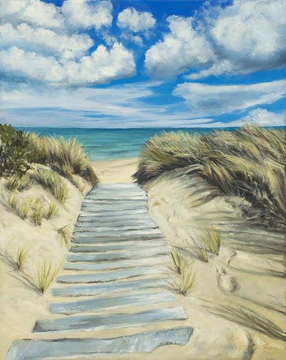 Enjoy the Beauty on your Broken Path Seashore Large Wall Art Gallery Wrap
