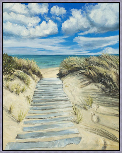 Enjoy the Beauty on your Broken Path Seashore Large Wall Art Gallery Wrap