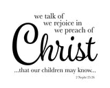 We Talk of Christ