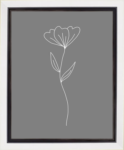 Minimalist Flower Gray Gallery Wrap