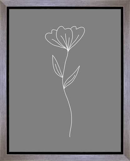 Minimalist Flower Gray Gallery Wrap