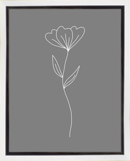 Minimalist Flower Gray Gallery Wrap