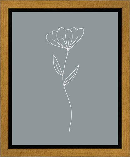 Minimalist Flower Blue Gallery Wrap