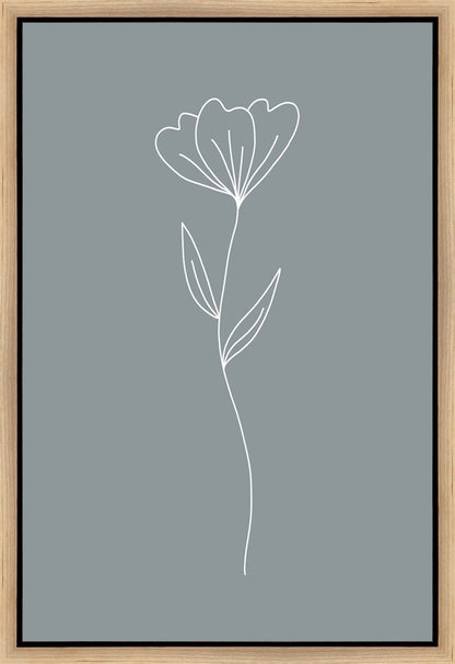 Minimalist Flower Blue Gallery Wrap