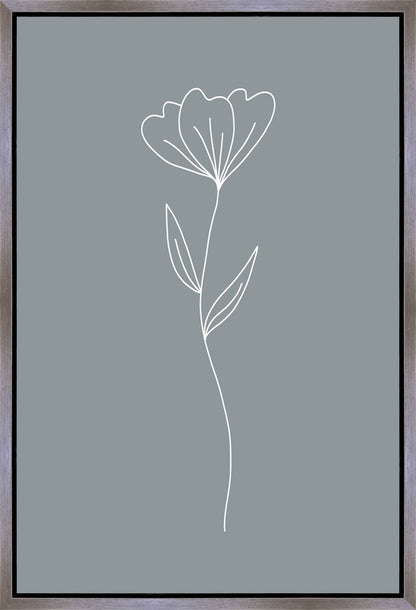 Minimalist Flower Blue Gallery Wrap