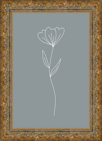 Minimalist Flower Blue