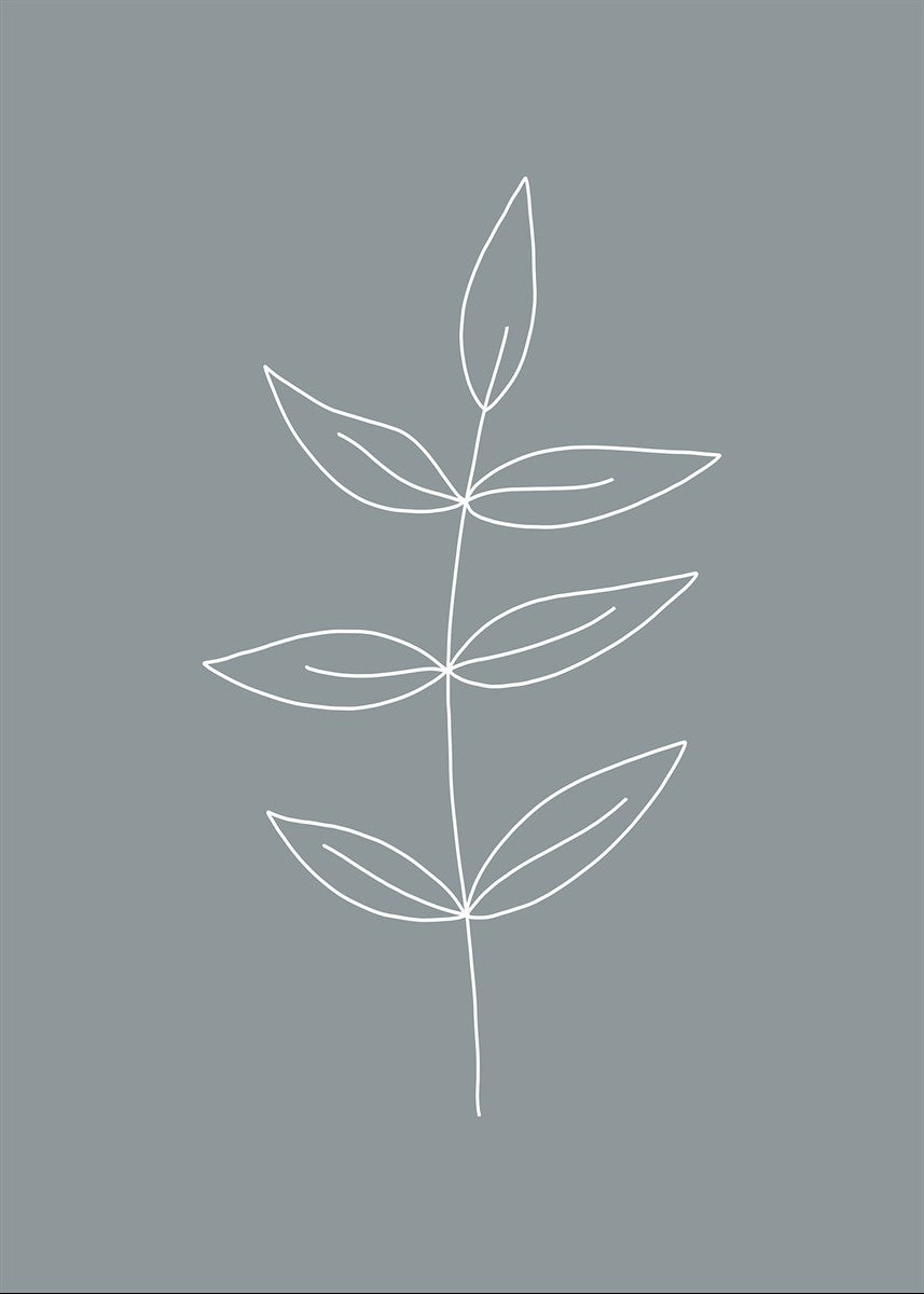 Minimalist Leaves Blue