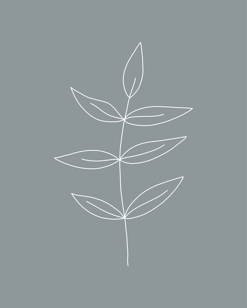 Minimalist Leaves Blue