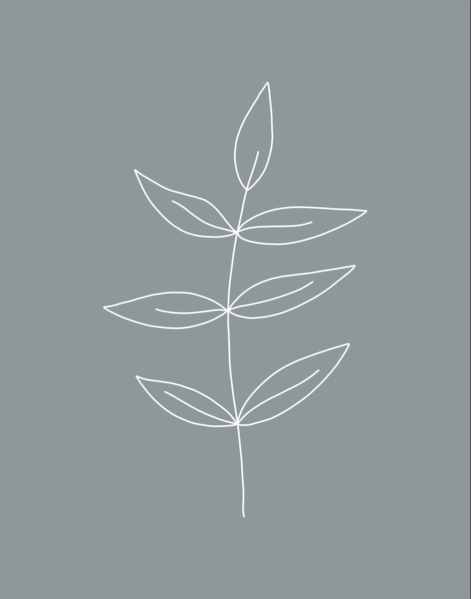 Minimalist Leaves Blue