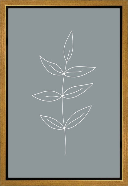 Minimalist Leaves Blue Gallery Wrap