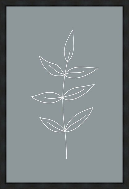 Minimalist Leaves Blue Gallery Wrap
