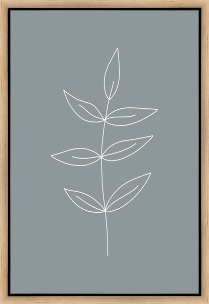 Minimalist Leaves Blue Gallery Wrap