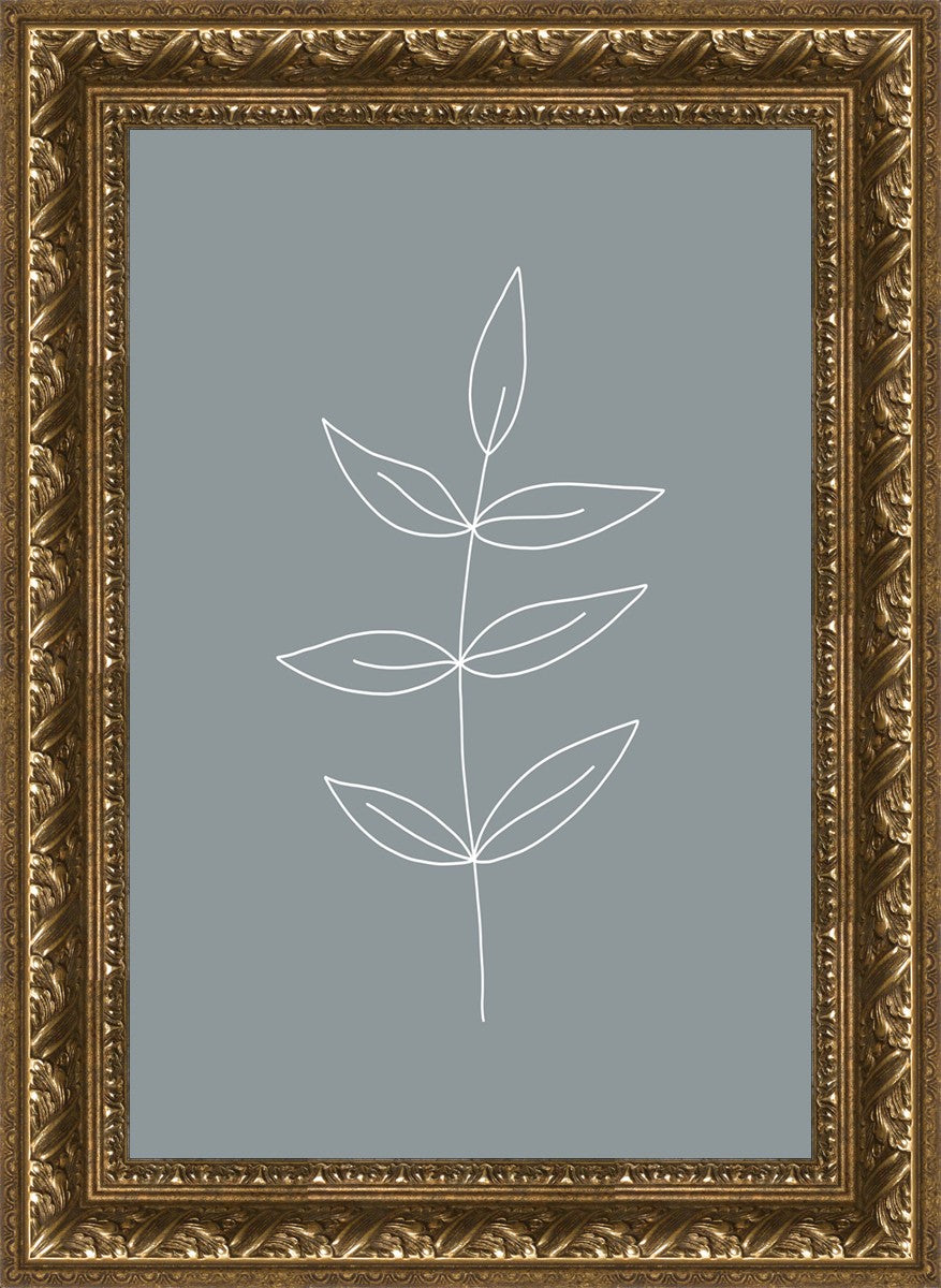Minimalist Leaves Blue