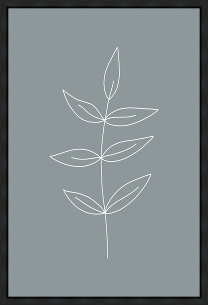 Minimalist Leaves Blue Gallery Wrap