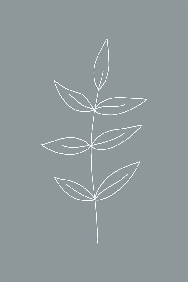 Minimalist Leaves Blue