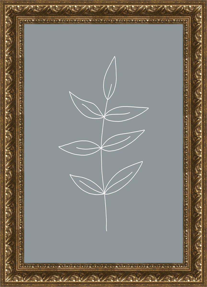 Minimalist Leaves Blue