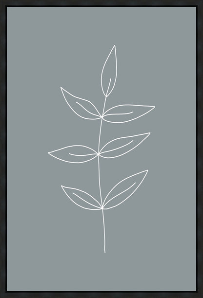 Minimalist Leaves Blue Gallery Wrap