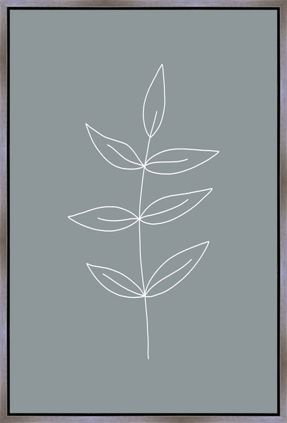 Minimalist Leaves Blue Gallery Wrap