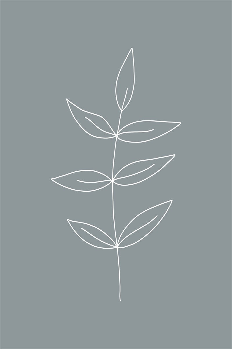 Minimalist Leaves Blue