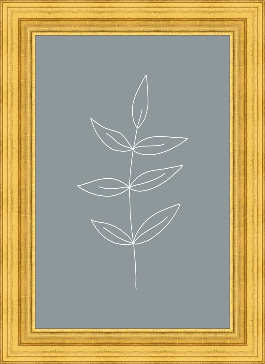 Minimalist Leaves Blue