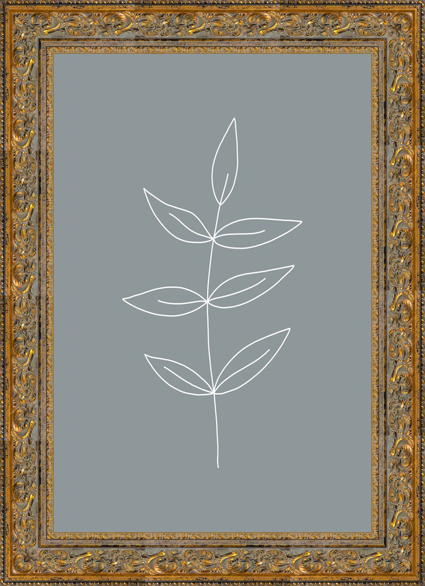 Minimalist Leaves Blue