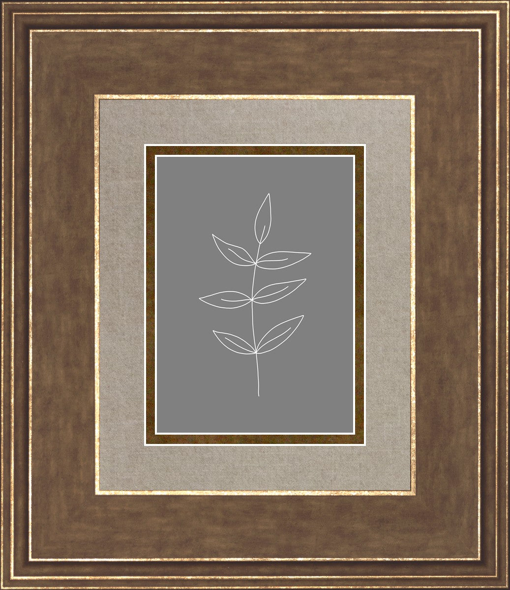 Minimalist Leaves Gray
