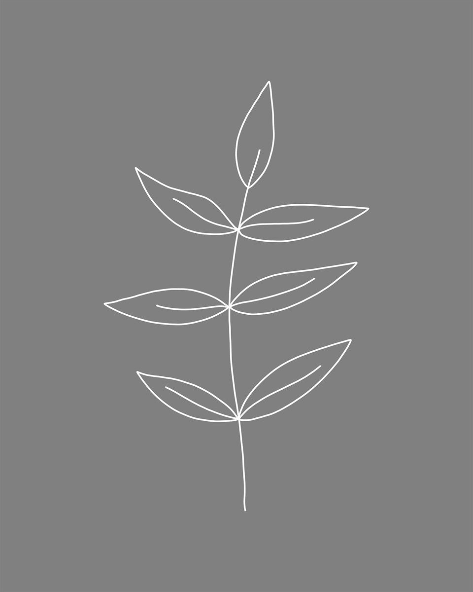Minimalist Leaves Gray