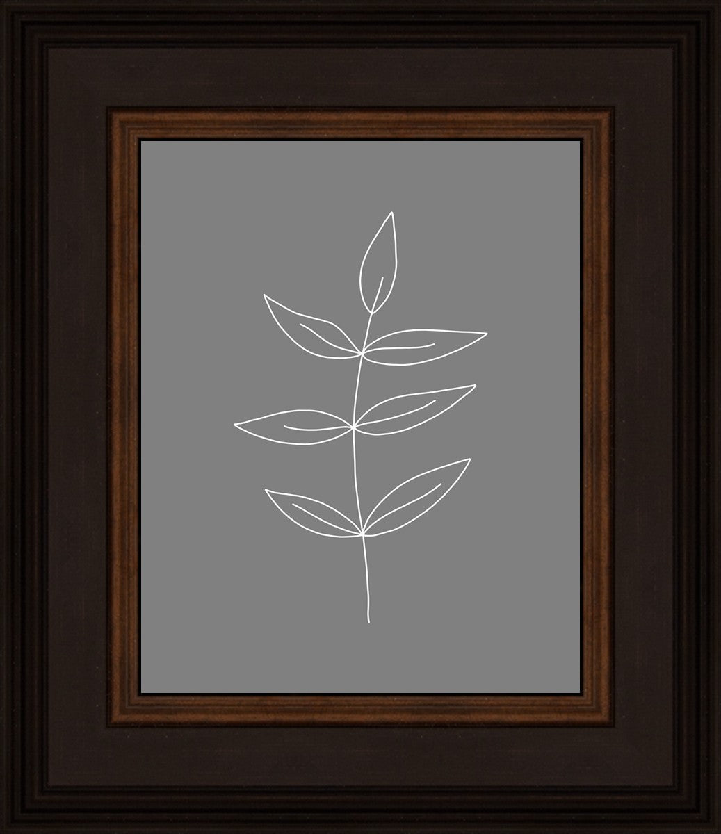 Minimalist Leaves Gray