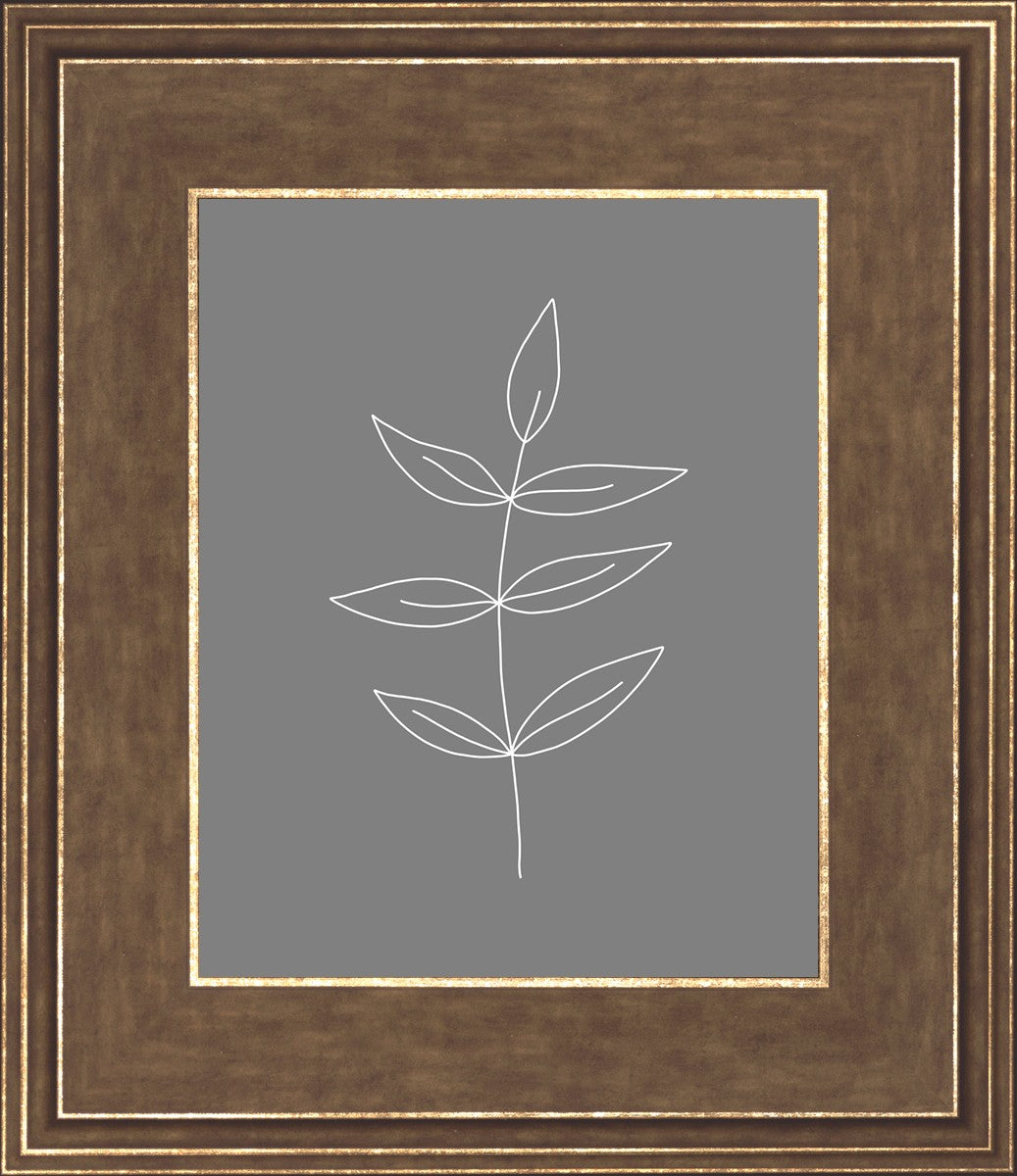 Minimalist Leaves Gray