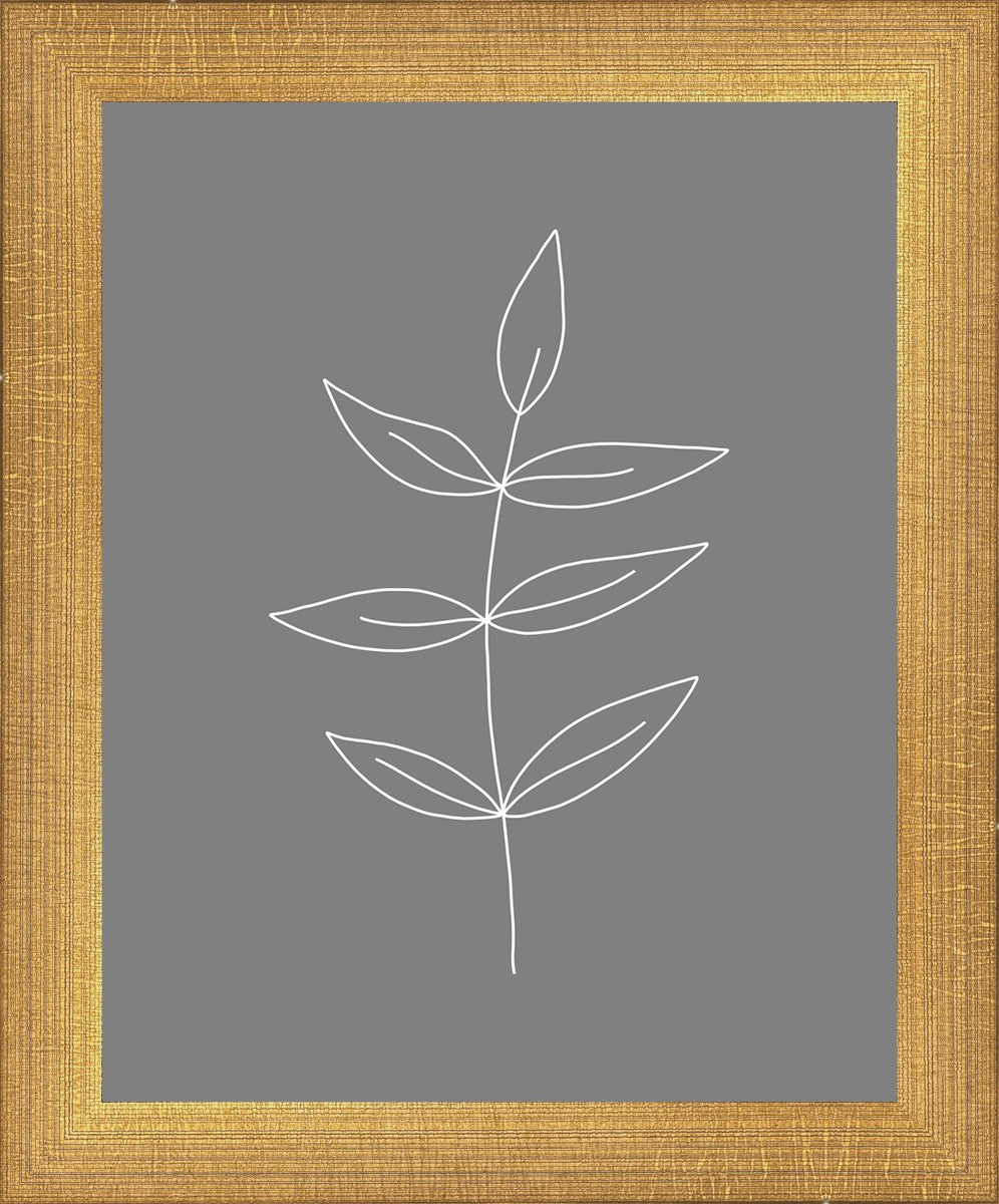Minimalist Leaves Gray