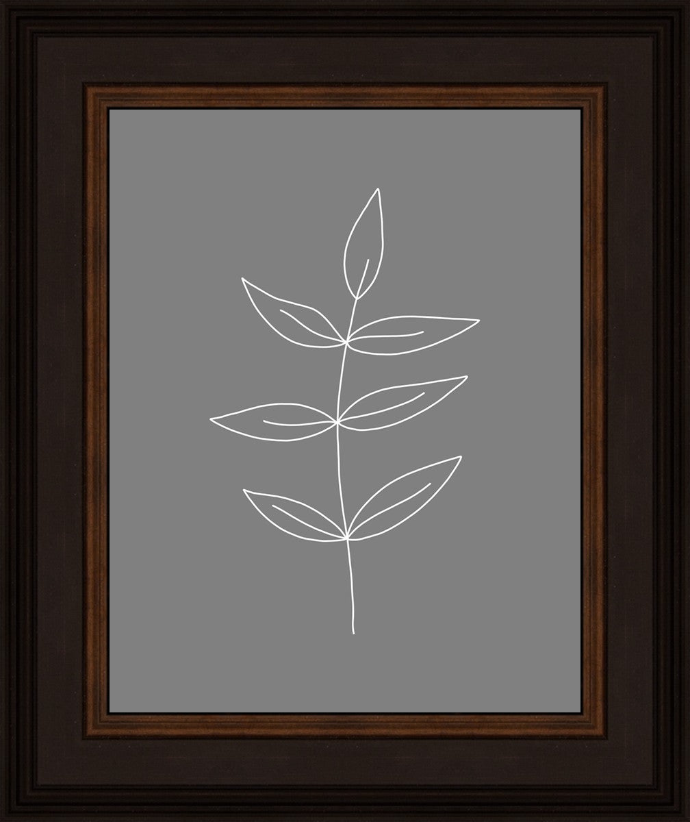 Minimalist Leaves Gray