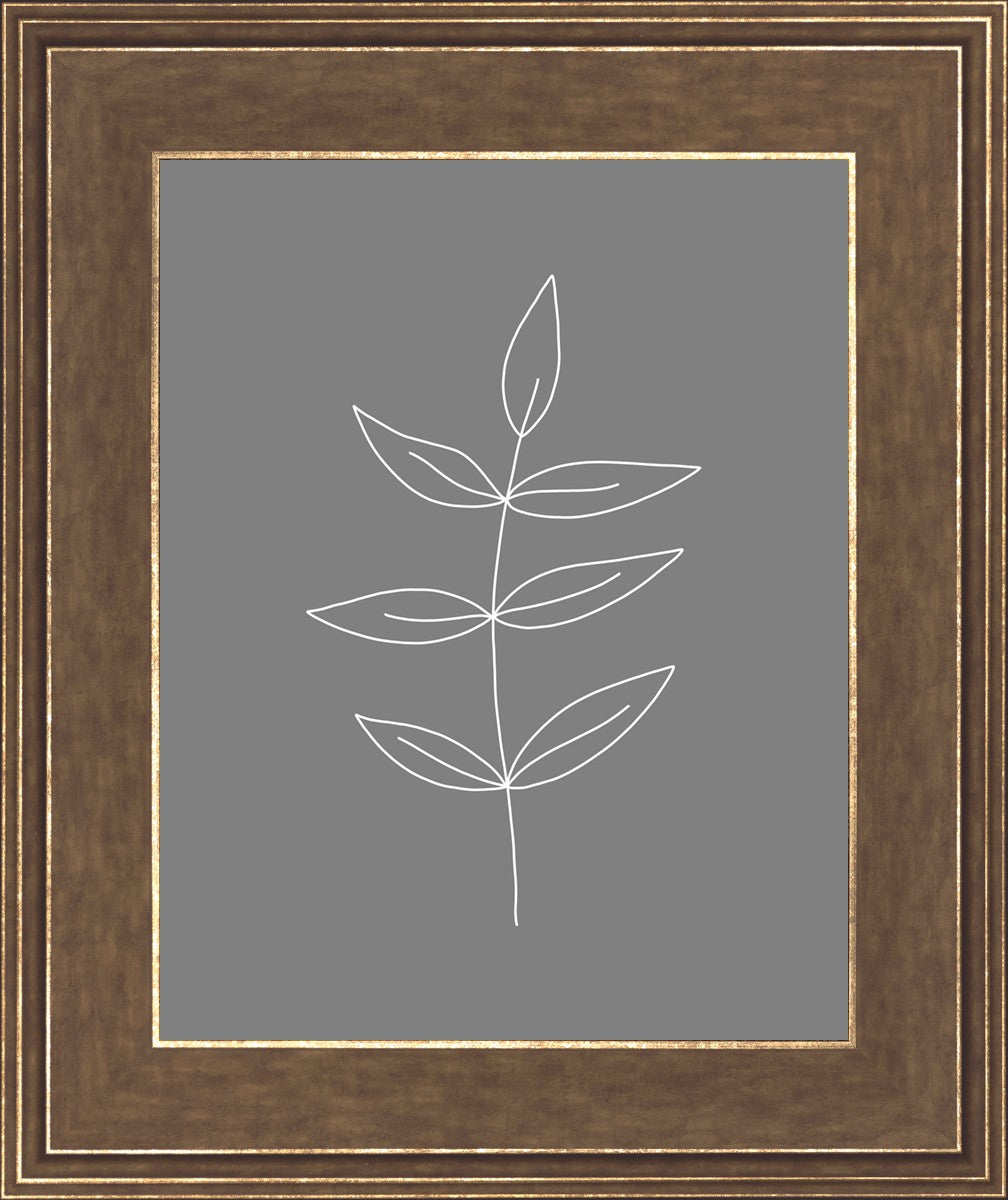 Minimalist Leaves Gray