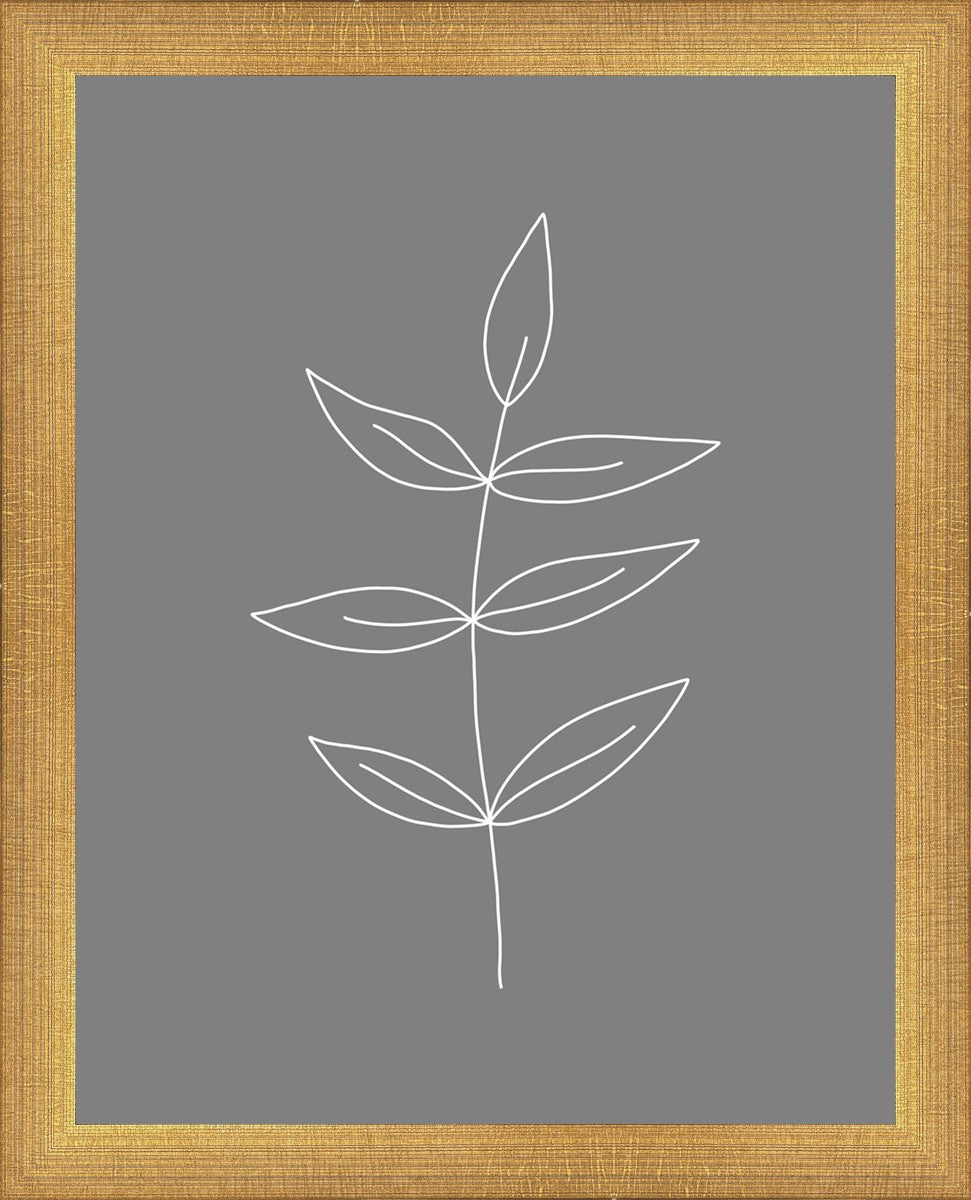Minimalist Leaves Gray