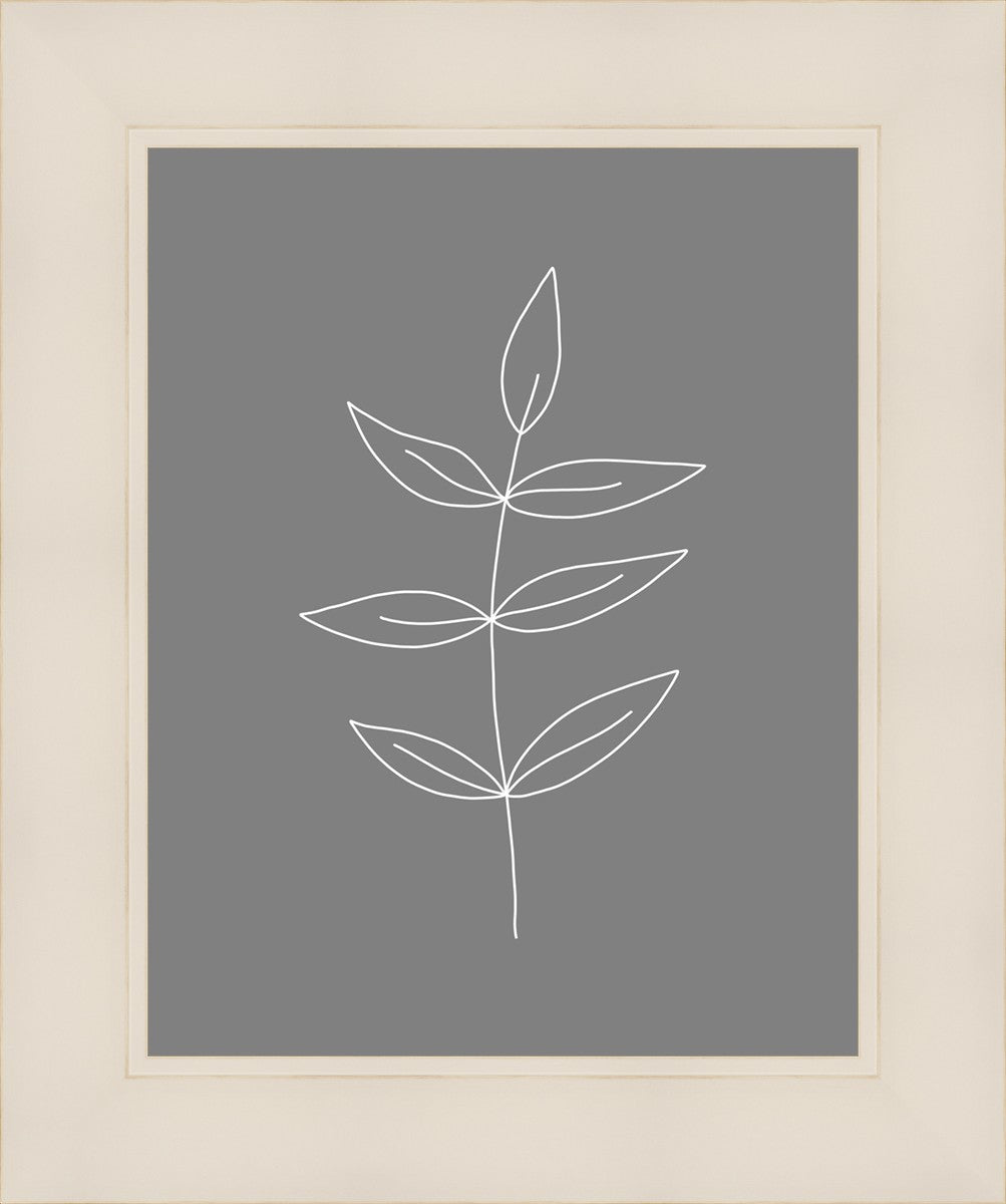 Minimalist Leaves Gray