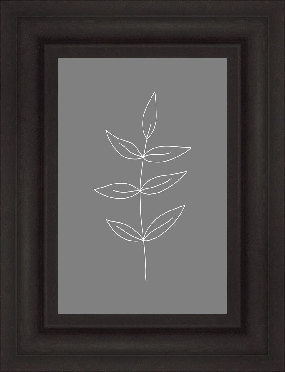 Minimalist Leaves Gray