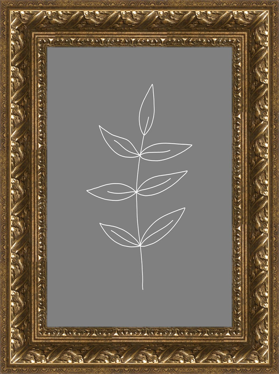 Minimalist Leaves Gray