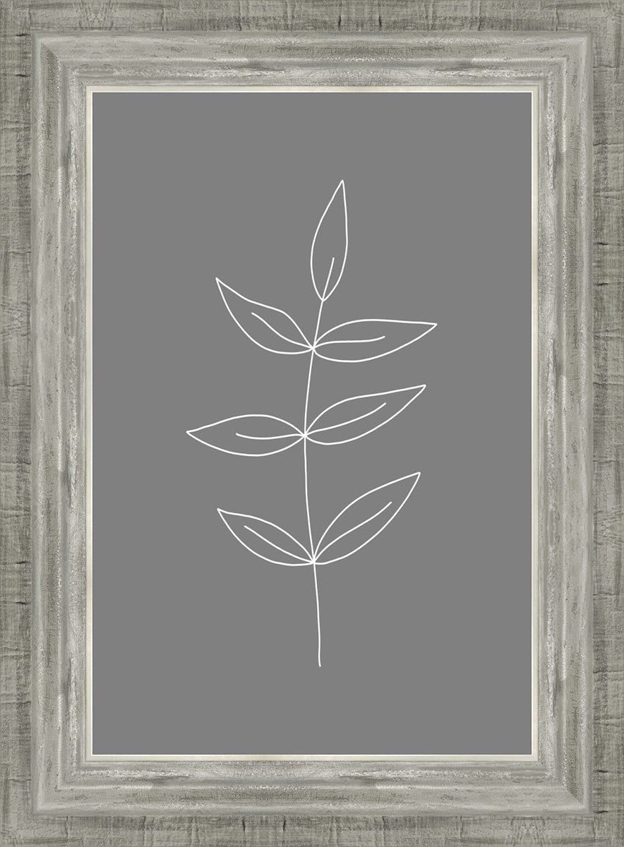 Minimalist Leaves Gray