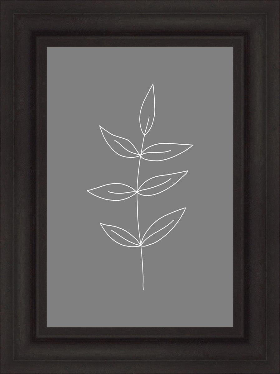 Minimalist Leaves Gray