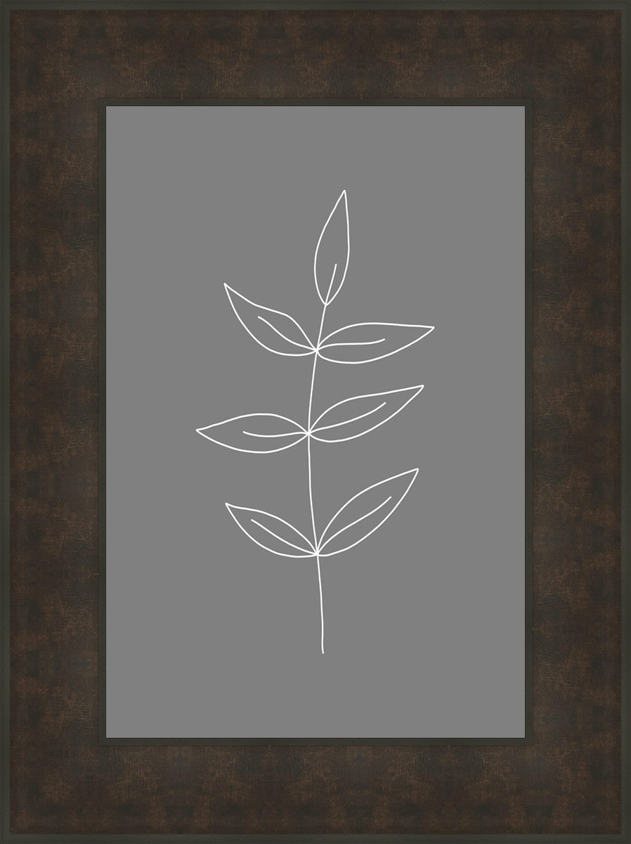 Minimalist Leaves Gray