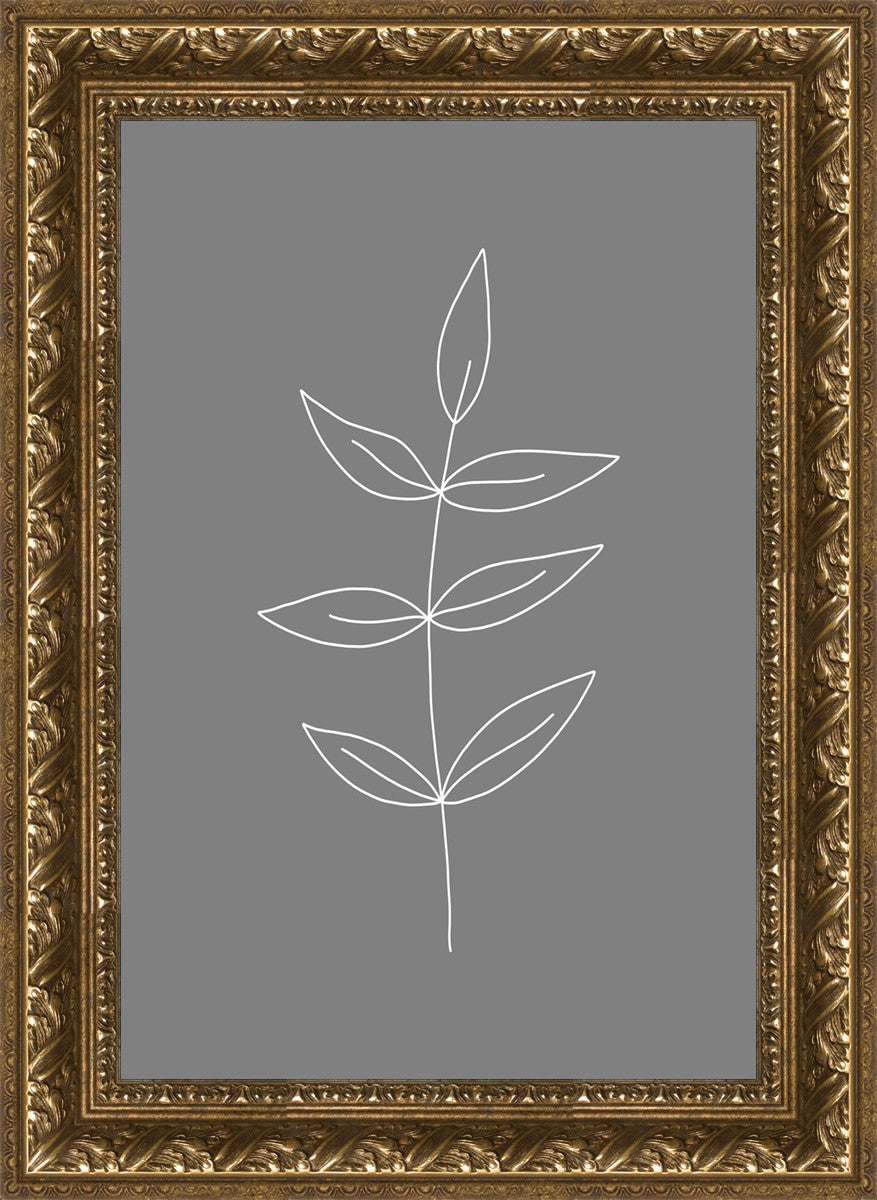 Minimalist Leaves Gray