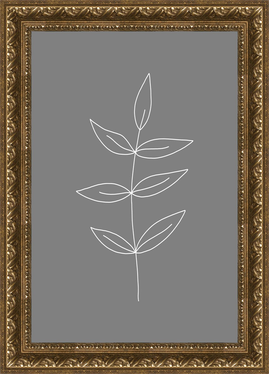 Minimalist Leaves Gray