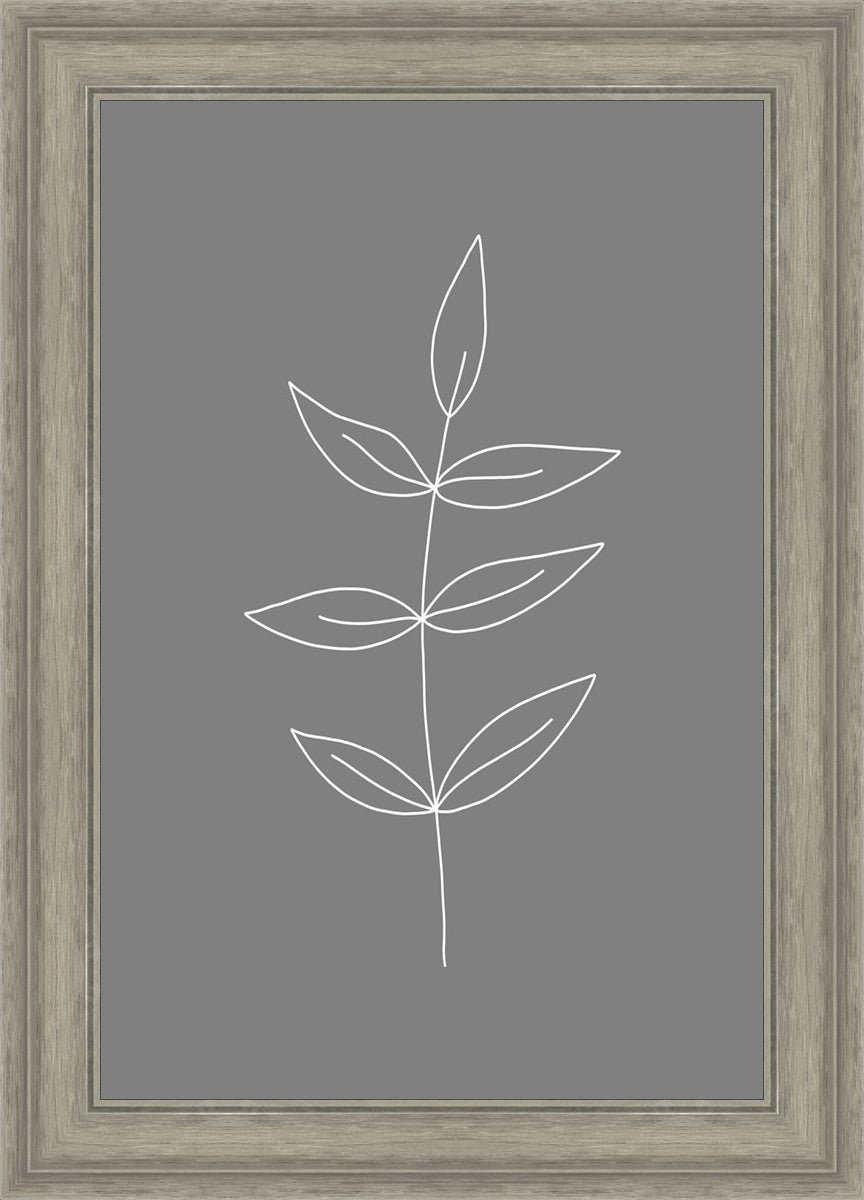 Minimalist Leaves Gray