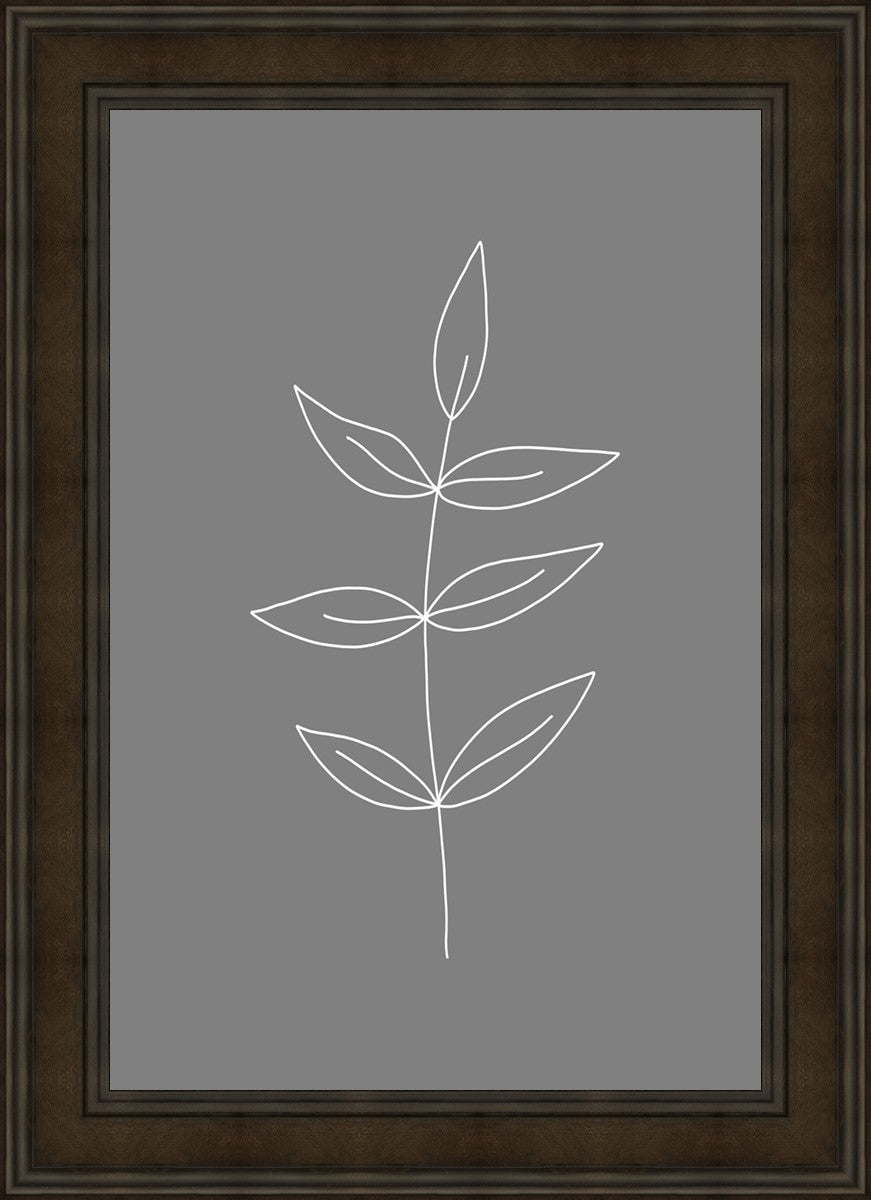 Minimalist Leaves Gray